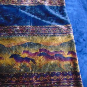 A close up of the horses on the blanket